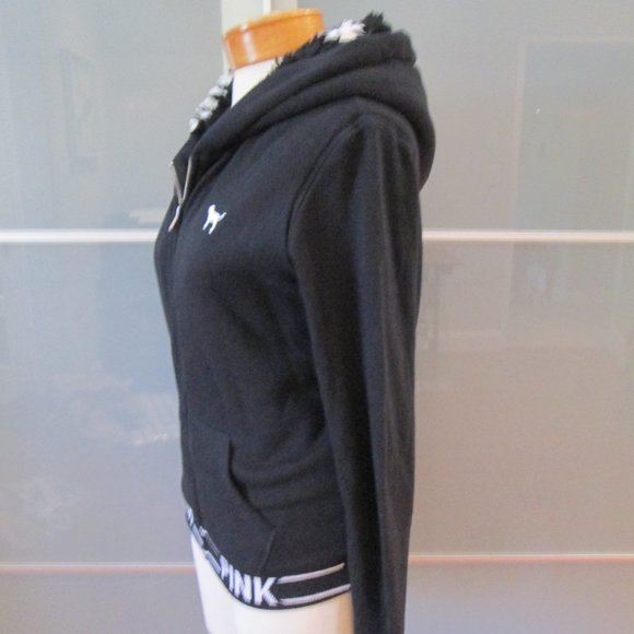 *SOLD* PINK Victoria's Secret Faux Fur Lined Hoodie - Picture 2 of 6